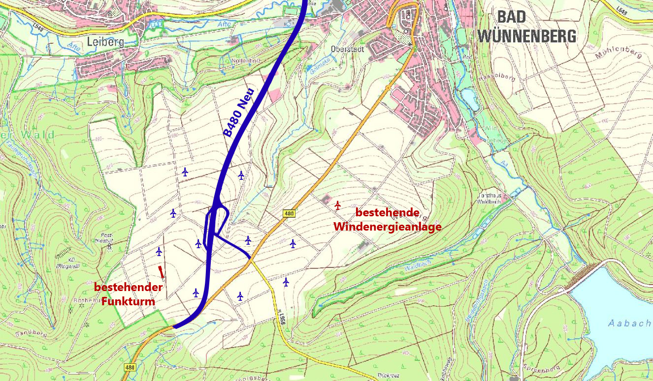 geplante Flächen des Windpark Bad Wünnenberg Süd